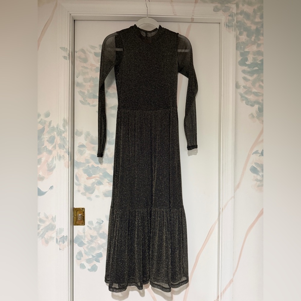 Lilly Pulitzer black gold maxi dress Sm